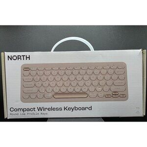 North Compact Wireless Keyboard With Round Low Profile Keys 2.4GHz & Wireless Co